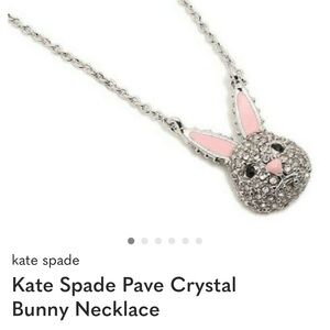 NWT Kate Spade Silver Bunny Necklace with Pink Ears